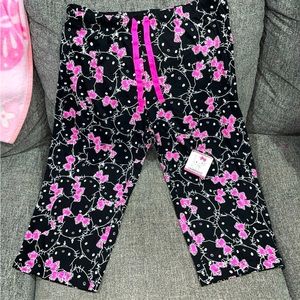 Sanrio Women's Hello Kitty Charmmy Kitty Cute Black Lounge Capri Pants